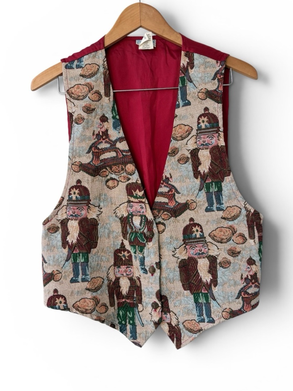 Vintage Backyard Blues Nutcracker Tapestry Vest Made USA Christmas Holiday